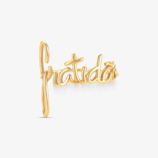 Anel Gratidão em Ouro Amarelo 18K
