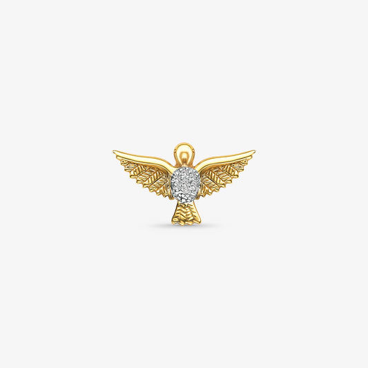 Pingente Divino Espírito Santo com Diamantes Naturais em Ouro Amarelo 18K