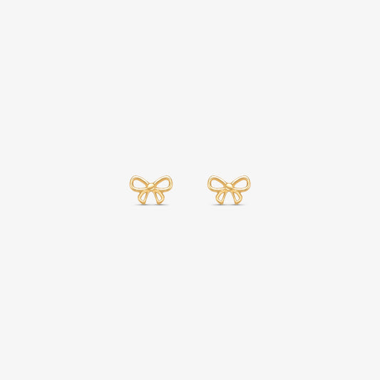 Brinco Baby Laço Vazado em Ouro Amarelo 18K