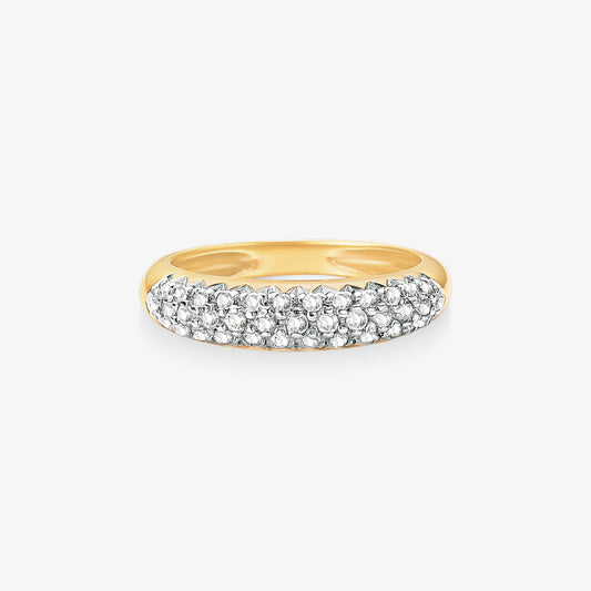 Anel Pavê com Diamantes em Ouro Amarelo 18K
