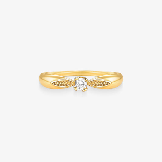 Anel Solitário Amara em Ouro Amarelo 18K
