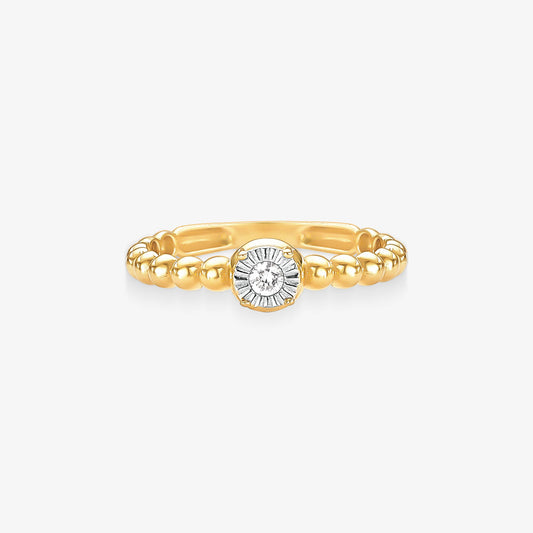 Anel Solitário Niva em Ouro Amarelo 18K