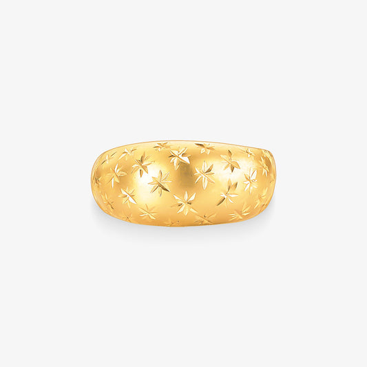 Anel Estrelas Estamparia em Ouro Amarelo 18K