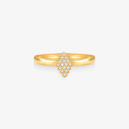 Anel Chuveiro Navete em Ouro Amarelo 18k