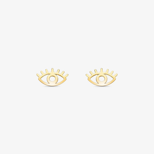 Brinco Baby Olho Grego em Ouro Amarelo 18K