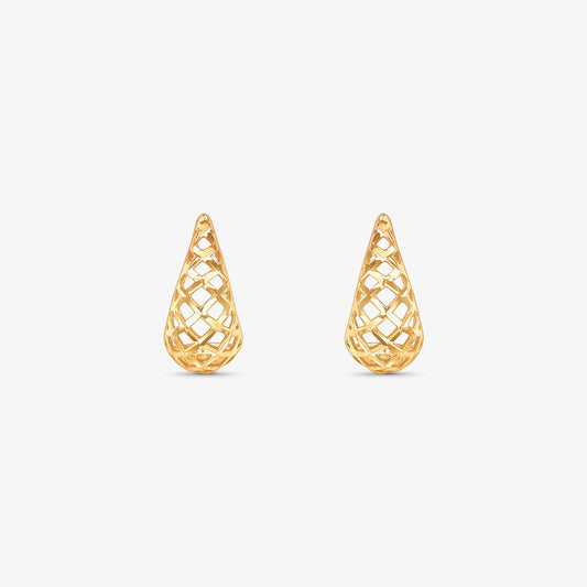 Brinco Vazado Gota em Ouro Amarelo 18K