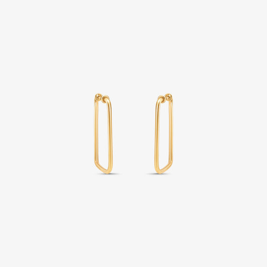 Brinco Argola Quadrada Fio Redondo em Ouro Amarelo 18K