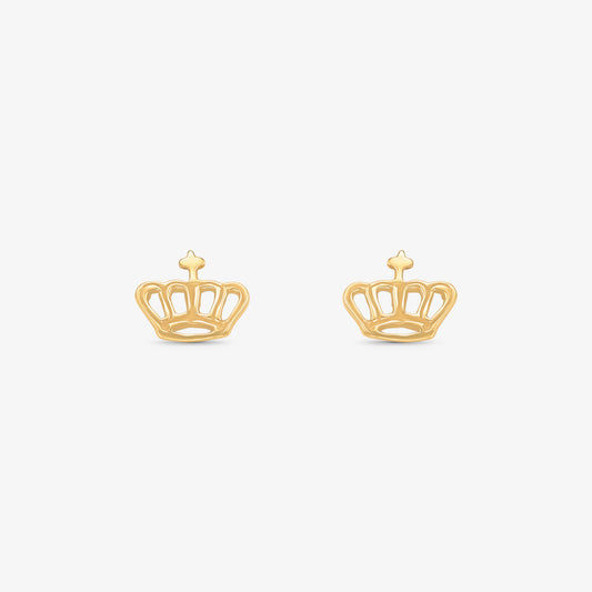 Brinco Coroa em Ouro Amarelo 18K