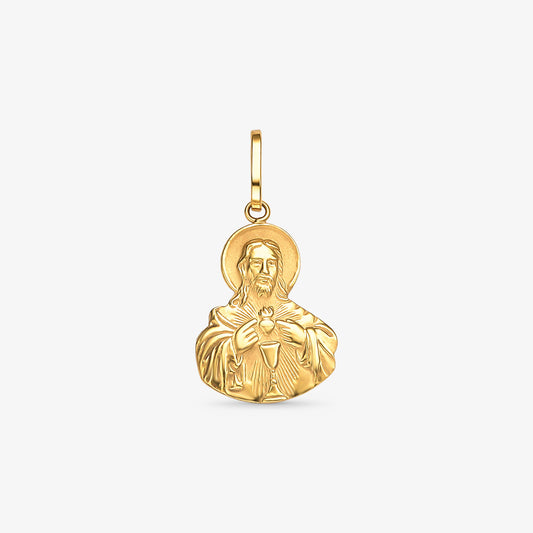 Pingente Sagrado Coração de Jesus em Ouro Amarelo 18K