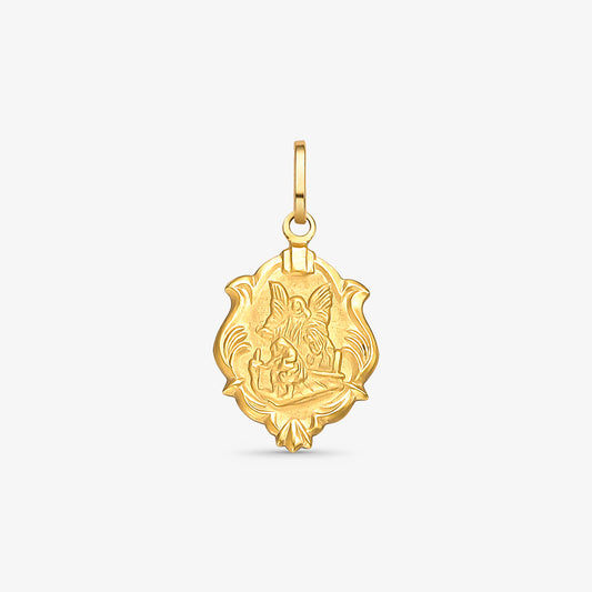 Pingente Medalha Anjo da Guarda em Ouro Amarelo 18K