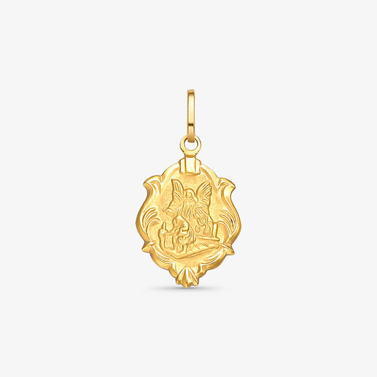 Pingente Medalha Anjo da Guarda em Ouro Amarelo 18K