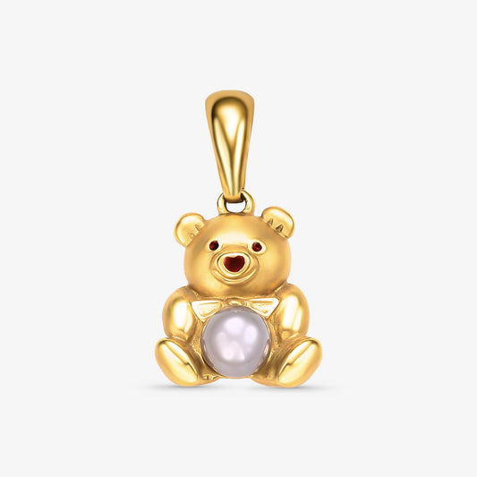 Pingente Urso com Pedras em Ouro Amarelo 18K