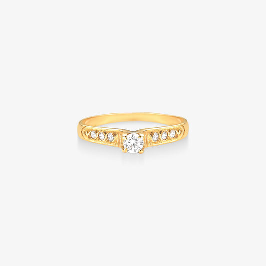 Anel Solitário Classic em Ouro Amarelo 18K
