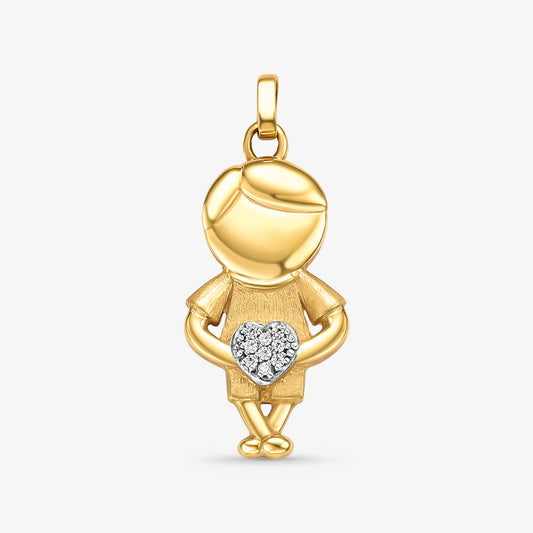 Pingente Menino Grande em Ouro Amarelo 18K