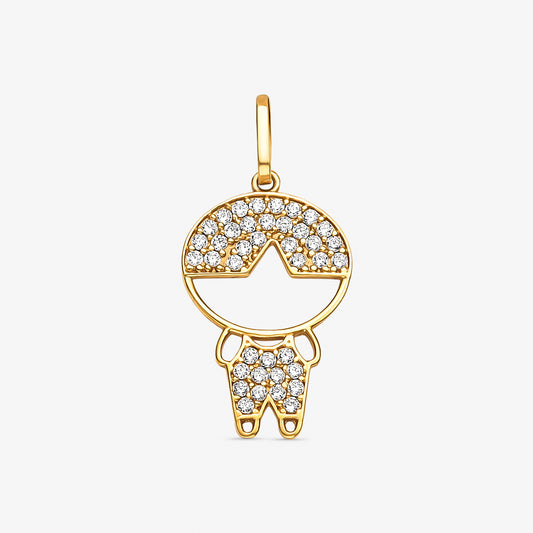 Pingente Menino Du em Ouro Amarelo 18K