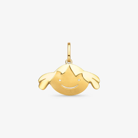Pingente Menina em Ouro Amarelo 18K