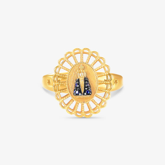 Anel N.Sra. Aparecida em Ouro Amarelo 18K