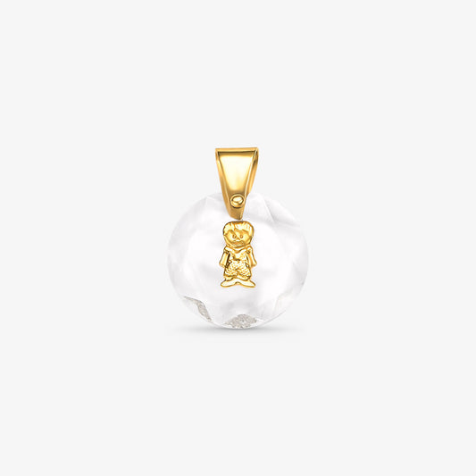 Pingente Pé Menino com Franja em Ouro Amarelo 18K