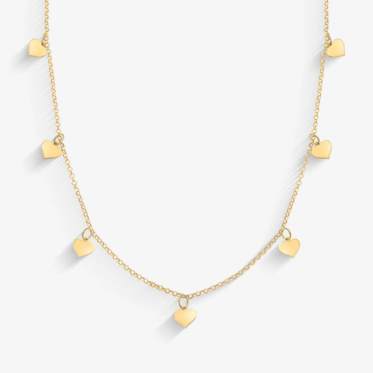 Gargantilha Coração Elo Português em Ouro Amarelo 18K, 45cm