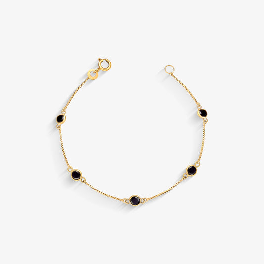 Pulseira Infantil com Pedras em Ouro Amarelo 18K