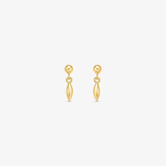 Brinco Modelo Arroz em Ouro Amarelo 18K