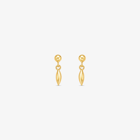 Brinco Modelo Arroz em Ouro Amarelo 18K