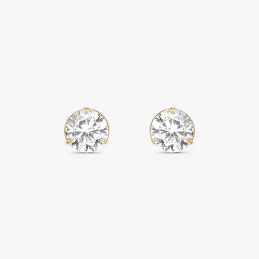 Brinco Ponto de Luz Grande em Ouro Amarelo 18K