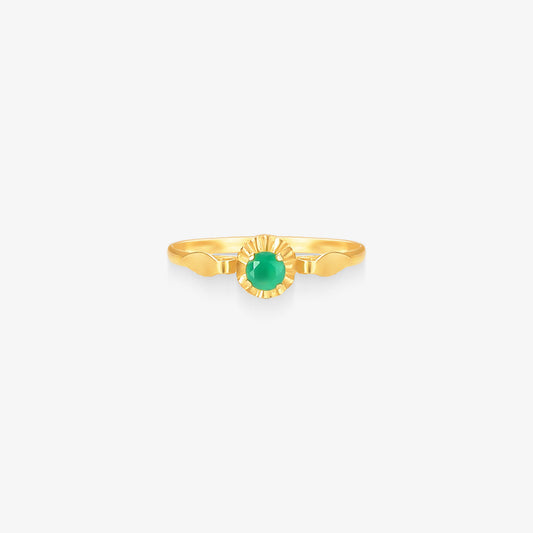 Anel Infantil Flor em Ouro Amarelo 18K