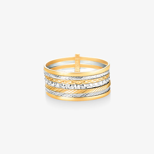 Anel Móvel Tricolor em Ouro Amarelo 18K