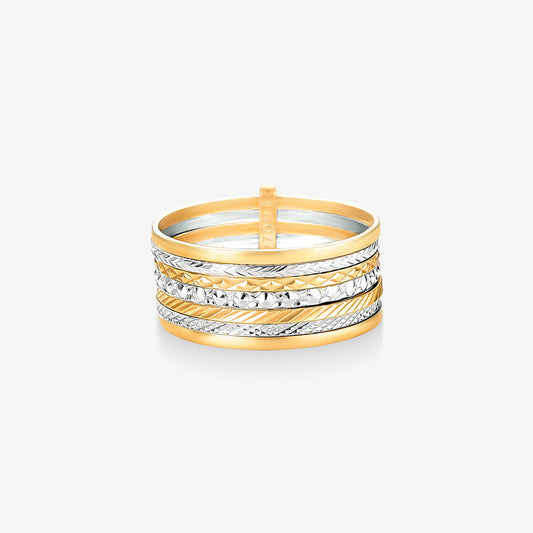 Anel Móvel Tricolor em Ouro Amarelo 18K
