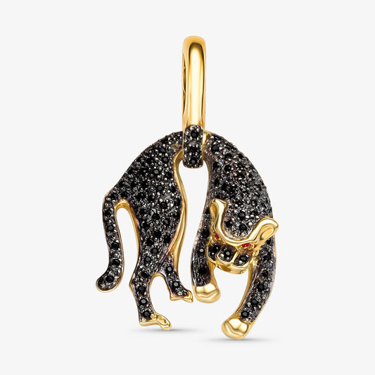 Pingente Onça om Pedras em Ouro Amarelo 18K