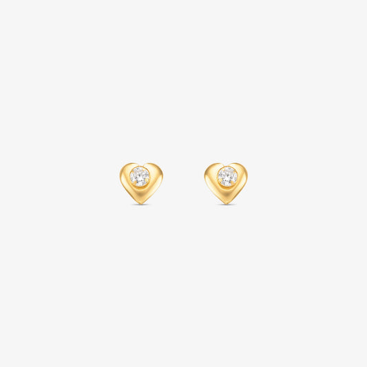Brinco Mi Coração com Pedras em Ouro Amarelo 18K