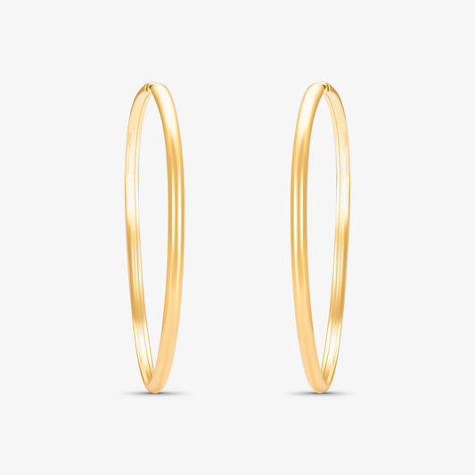 Brinco Argola Redonda Fio Meia Cana em Ouro Amarelo 18K