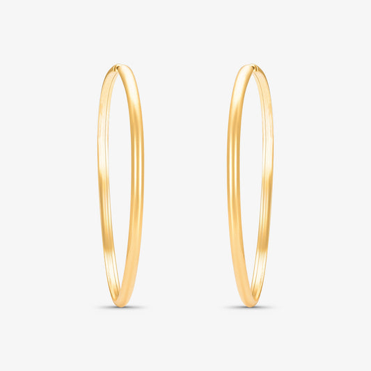 Brinco Argola Redonda Fio Meia Cana em Ouro Amarelo 18K