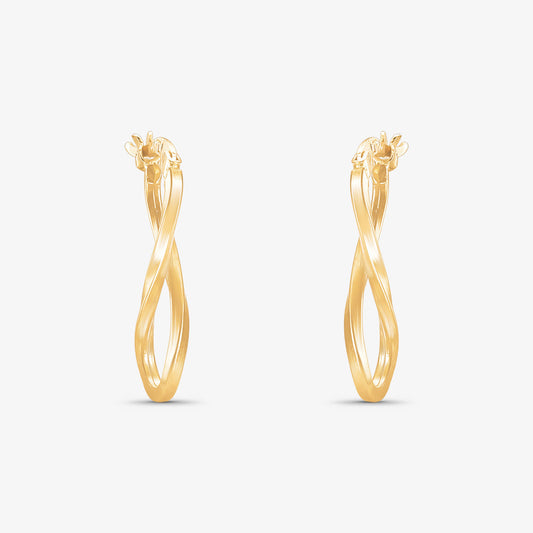 Argola Redonda Torcida em Ouro Amarelo 18K