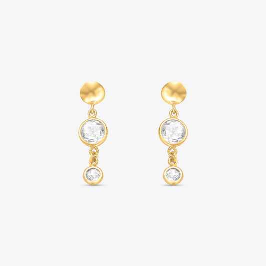 Brinco Pendurado com Pedras em Ouro Amarelo 18K