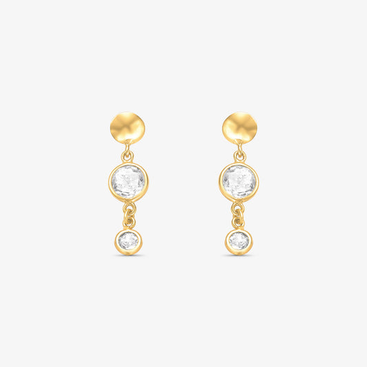 Brinco Pendurado com Pedras em Ouro Amarelo 18K