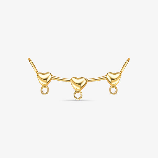 Pingente Canga com 3 Corações em Ouro Amarelo 18K