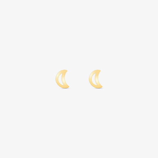 Brinco Baby Lua Vazada em Ouro Amarelo 18K