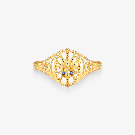Anel N.Sra Aparecida em Ouro Amarelo 18K