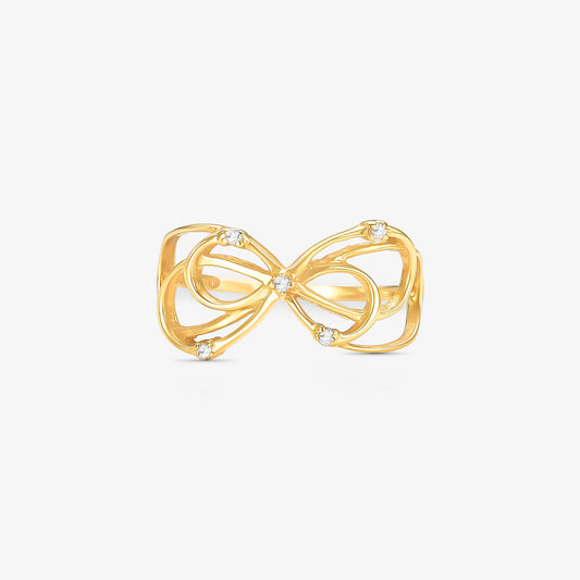 Anel Laços com Diamante em Ouro Amarelo 18K