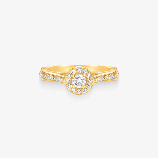 Anel Solitário Marquise com Diamante em Ouro Amarelo 18K