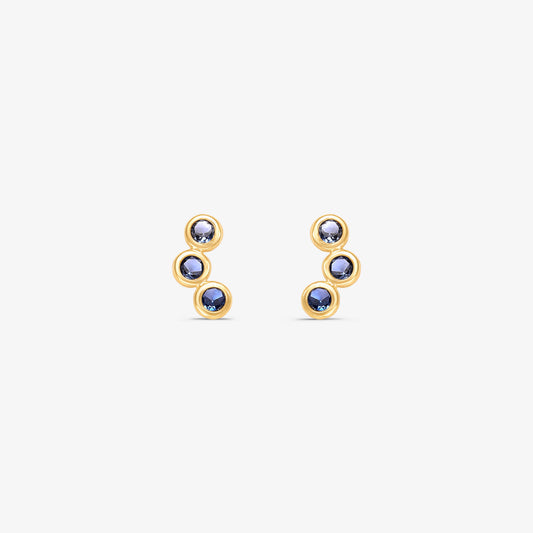 Brinco Trio com Pedras em Ouro Amarelo 18K