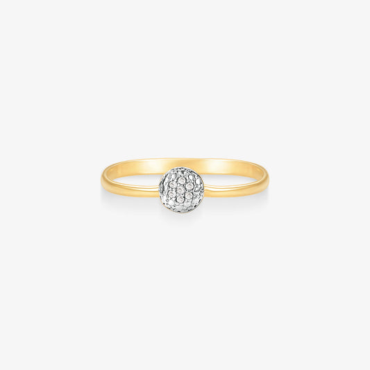 Anel União com Diamantes Naturais em Ouro Amarelo 18K