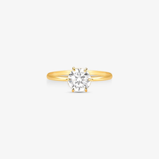 Anel Solitário Cálice em Ouro Amarelo 18K