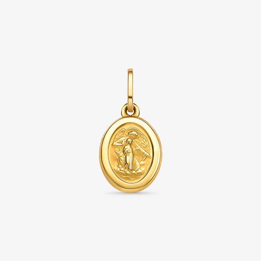 Pingente Medalha Anjo da Guarda P em Ouro Amarelo 18K