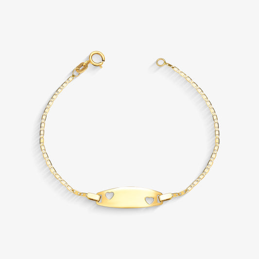 Pulseira Infantil Piastrine Chapinha em Ouro 18K