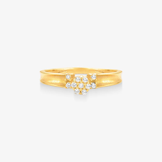 Anel Chuveiro Lua com Diamante em Ouro Amarelo 18K