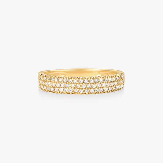 Anel Meia Aliança Orion com Diamantes em Ouro Amarelo 18K