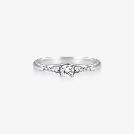 Anel Solitário Vivace II com Diamante em Ouro Branco 18K